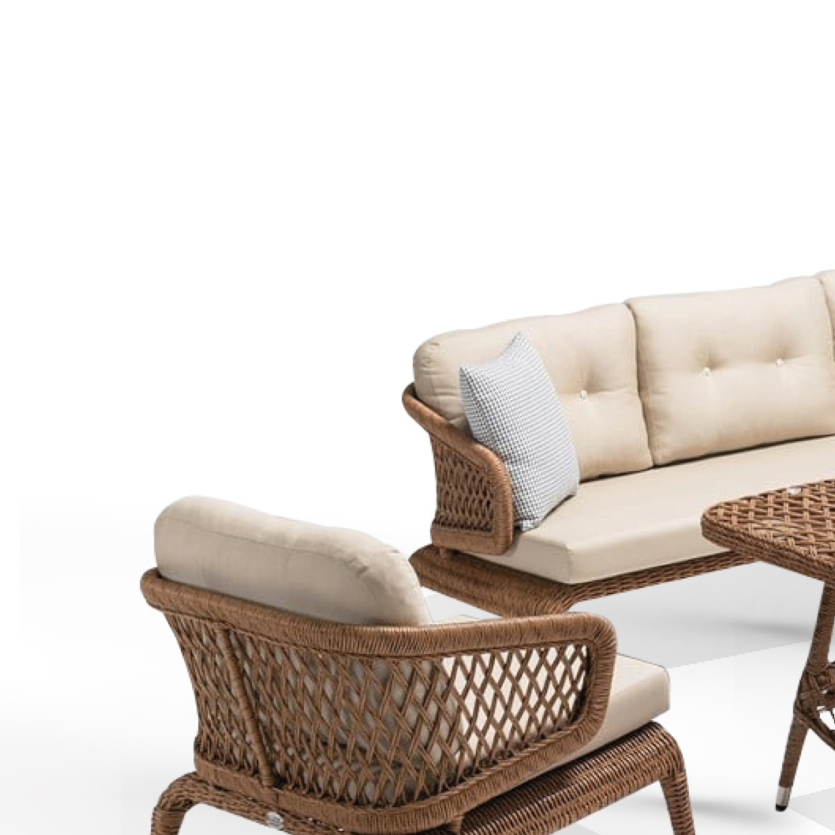 Bahex Zambak Luxury Oturma Grubu 3+1+1 Premium Outdoor Bahçe & Balkon Takımı
