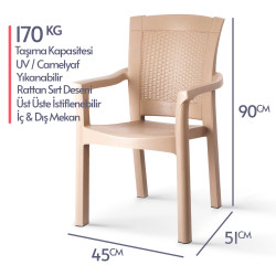 Bahex Ela Kutu Bacak B Kollu Koltuk - Sandalye Armchair - OUTDOOR & INDOOR Ela Kutu Bacak B Chair